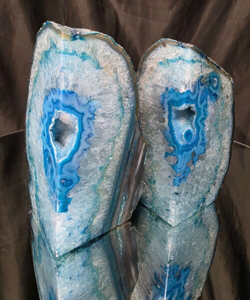 Teal Natural Edge Microcrystalline Quartz Premium Bookends 2 Ornament Handpicked Size 2.221kg H14xW17xD7cm - Image 15