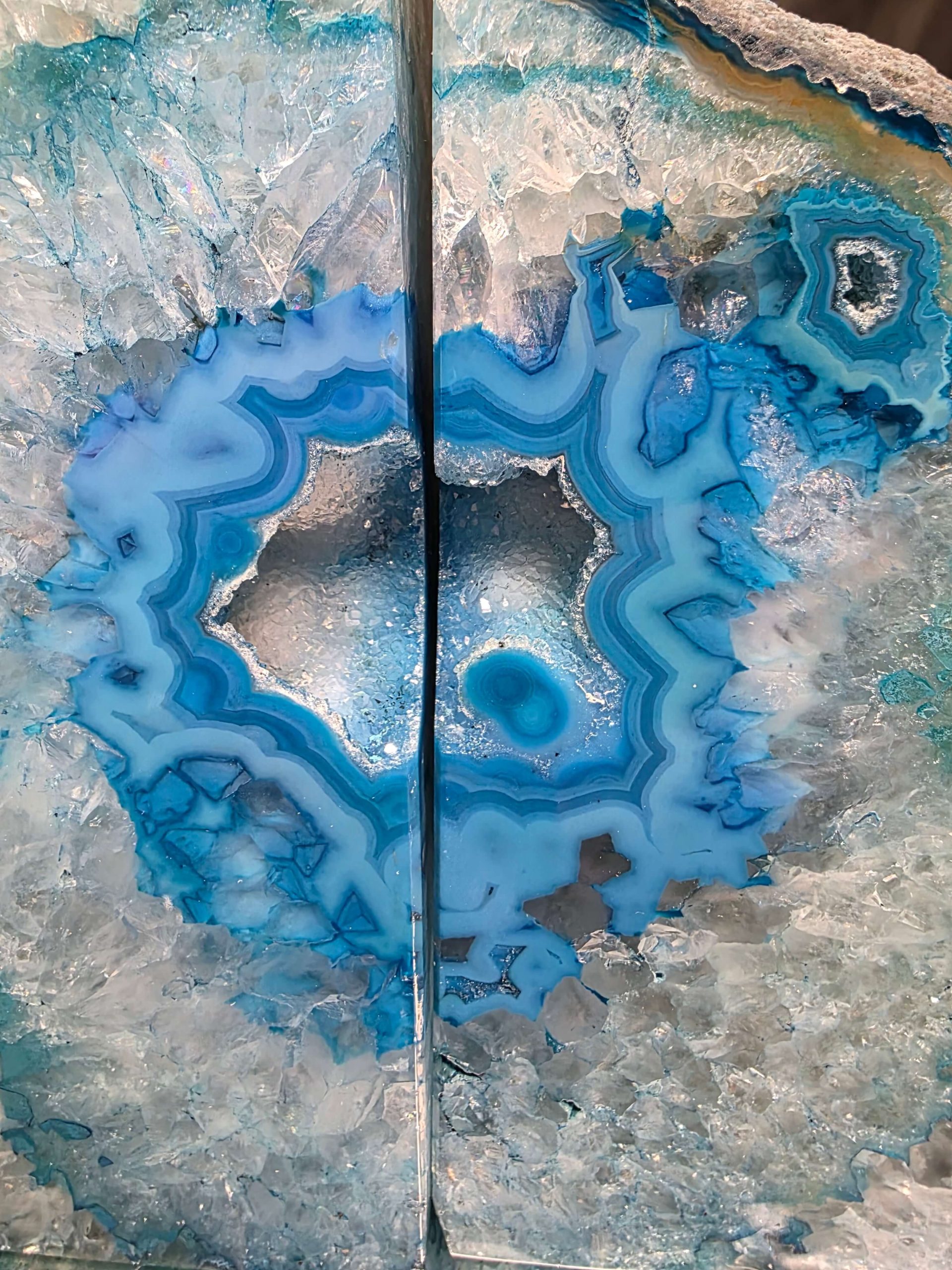 Teal Natural Edge Microcrystalline Quartz Premium Bookends 2 Ornament Handpicked Size 2.221kg H14xW17xD7cm - Image 16