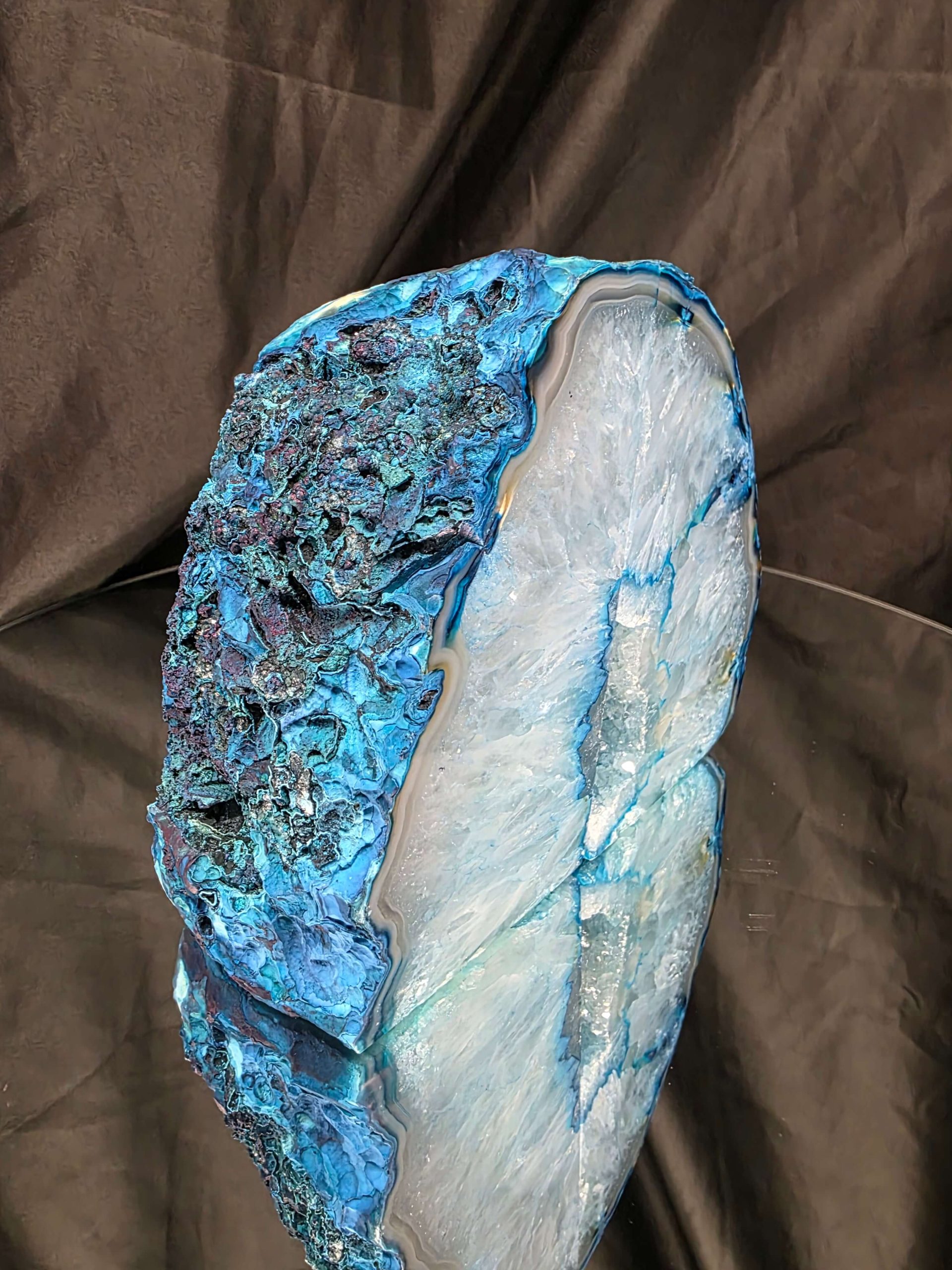 Teal Natural Edge Microcrystalline Quartz Premium Bookends 1 Ornament Handpicked Size 2.199kg H14xW15xD7cm - Image 16