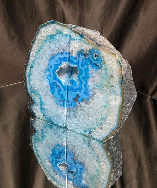 Teal Natural Edge Microcrystalline Quartz Premium Bookends 2 Ornament Handpicked Size 2.221kg H14xW17xD7cm - Image 4
