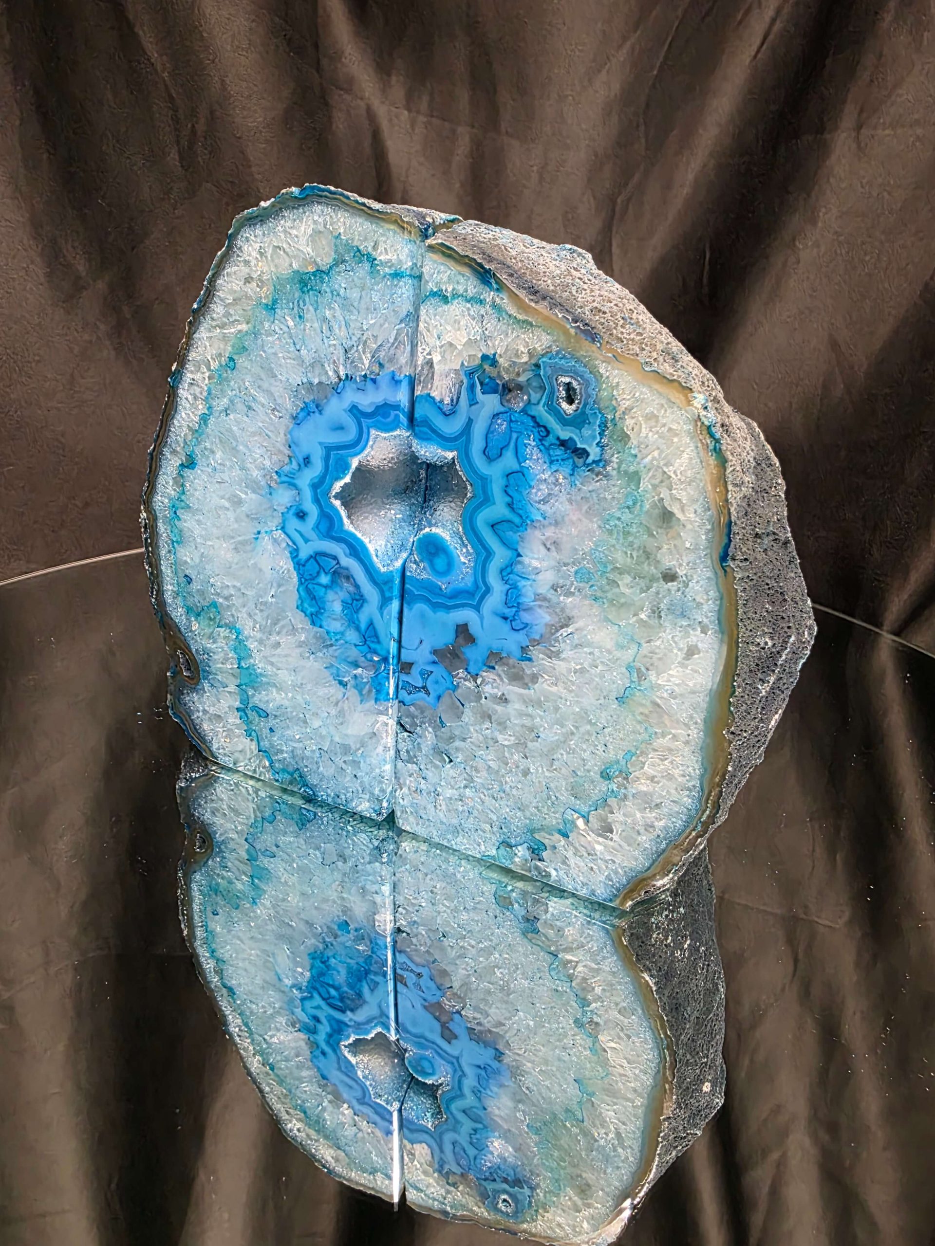 Teal Natural Edge Microcrystalline Quartz Premium Bookends 2 Ornament Handpicked Size 2.221kg H14xW17xD7cm - Image 4