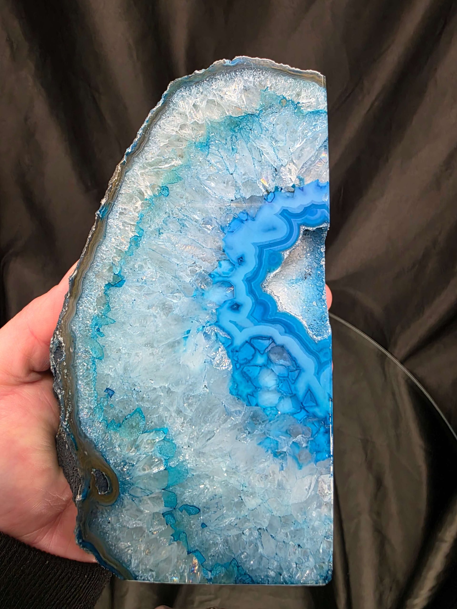 Teal Natural Edge Microcrystalline Quartz Premium Bookends 2 Ornament Handpicked Size 2.221kg H14xW17xD7cm - Image 8