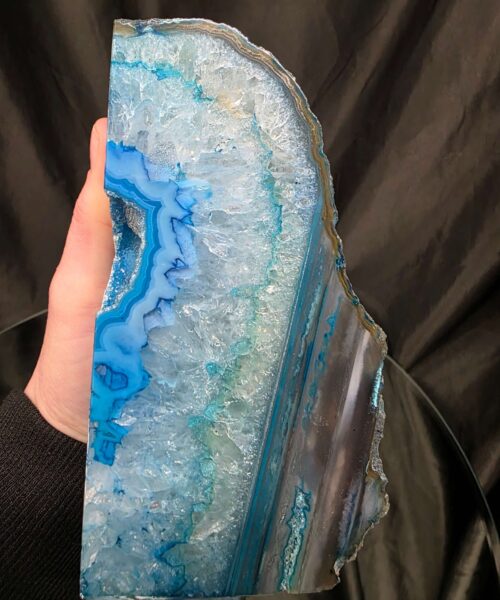 Teal Natural Edge Microcrystalline Quartz Premium Bookends 2 Ornament Handpicked Size 2.221kg H14xW17xD7cm - Image 9