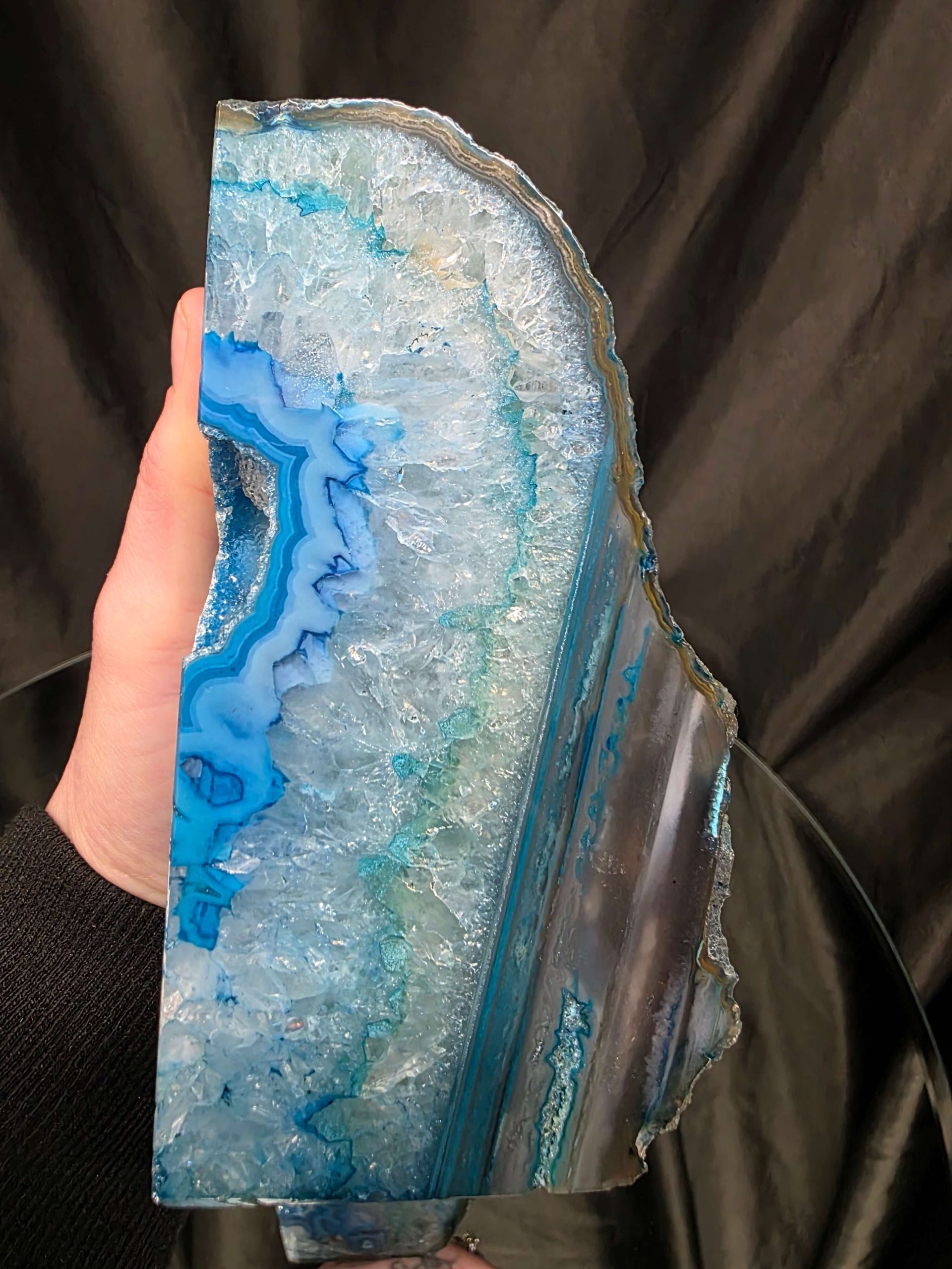 Teal Natural Edge Microcrystalline Quartz Premium Bookends 2 Ornament Handpicked Size 2.221kg H14xW17xD7cm - Image 9