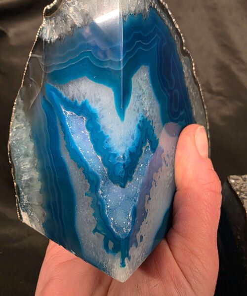 Teal Agate Silver Edge Microcrystalline Quartz Premium Bookends 1 Ornament Handpicked Size is 2.156kg - H11xW20xD7cm - Image 11