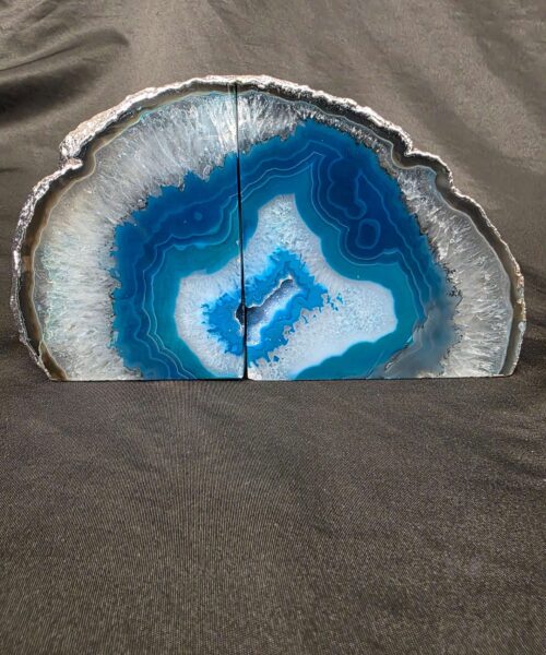 Teal Agate Silver Edge Microcrystalline Quartz Premium Bookends 1 Ornament Handpicked Size is 2.156kg - H11xW20xD7cm - Image 15