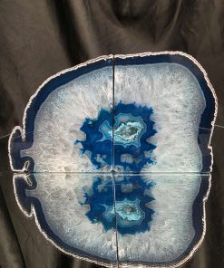 Teal Agate Silver Edge Microcrystalline Quartz Premium Bookends 2 Ornament Handpicked Size is 1.991 H11.5xW20xD7cm