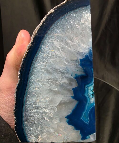 Teal Agate Silver Edge Microcrystalline Quartz Premium Bookends 2 Ornament Handpicked Size is 1.991 H11.5xW20xD7cm - Image 11