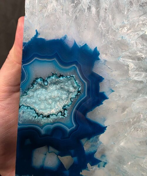 Teal Agate Silver Edge Microcrystalline Quartz Premium Bookends 2 Ornament Handpicked Size is 1.991 H11.5xW20xD7cm - Image 12