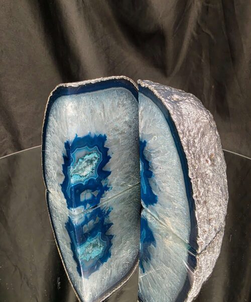 Teal Agate Silver Edge Microcrystalline Quartz Premium Bookends 2 Ornament Handpicked Size is 1.991 H11.5xW20xD7cm - Image 15
