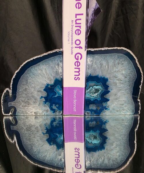 Teal Agate Silver Edge Microcrystalline Quartz Premium Bookends 2 Ornament Handpicked Size is 1.991 H11.5xW20xD7cm - Image 5
