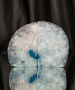 Teal Agate Silver Edge Microcrystalline Quartz Premium Bookends 3 Ornament Handpicked Size is 1.901kg H13.5xW18xD6cm