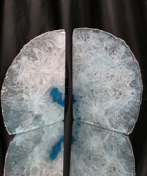 Teal Agate Silver Edge Microcrystalline Quartz Premium Bookends 3 Ornament Handpicked Size is 1.901kg H13.5xW18xD6cm - Image 12