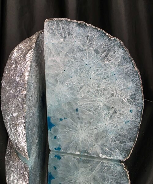 Teal Agate Silver Edge Microcrystalline Quartz Premium Bookends 3 Ornament Handpicked Size is 1.901kg H13.5xW18xD6cm - Image 14