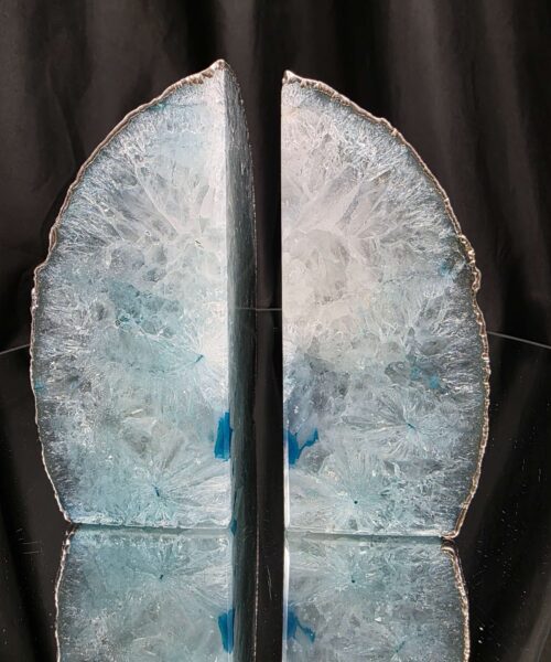 Teal Agate Silver Edge Microcrystalline Quartz Premium Bookends 3 Ornament Handpicked Size is 1.901kg H13.5xW18xD6cm - Image 15