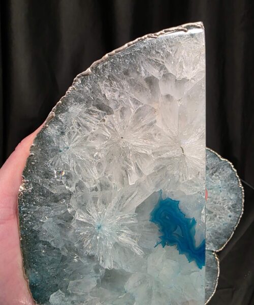 Teal Agate Silver Edge Microcrystalline Quartz Premium Bookends 3 Ornament Handpicked Size is 1.901kg H13.5xW18xD6cm - Image 8