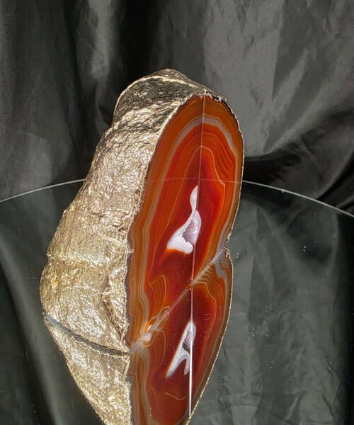Red Agate 24ct Gold Edge Microcrystalline Quartz Premium Bookends 2 Ornament Handpicked Size 2.563kg H12xW14xD9cm - Image 3