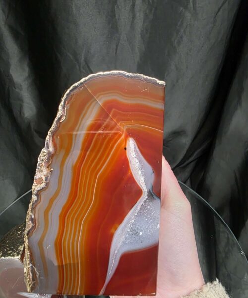 Red Agate 24ct Gold Edge Microcrystalline Quartz Premium Bookends 2 Ornament Handpicked Size 2.563kg H12xW14xD9cm - Image 9