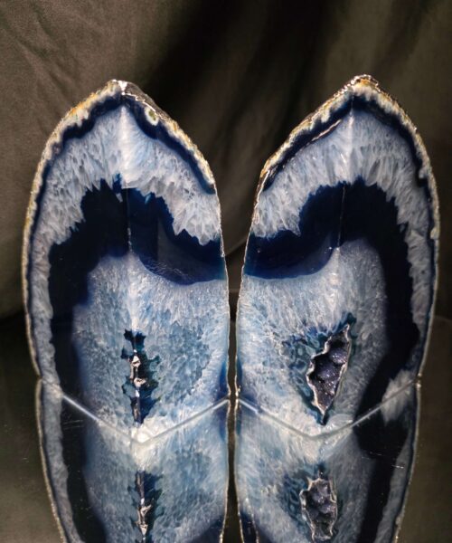 Blue Agate Silver Edge Microcrystalline Quartz Premium Bookends 2 Ornament Handpicked Size 2.554kg H14xW19x6cm - Image 16
