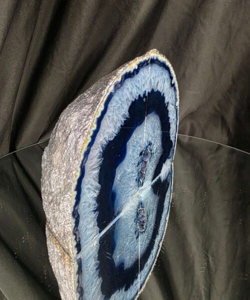 Blue Agate Silver Edge Microcrystalline Quartz Premium Bookends 2 Ornament Handpicked Size 2.554kg H14xW19x6cm - Image 3