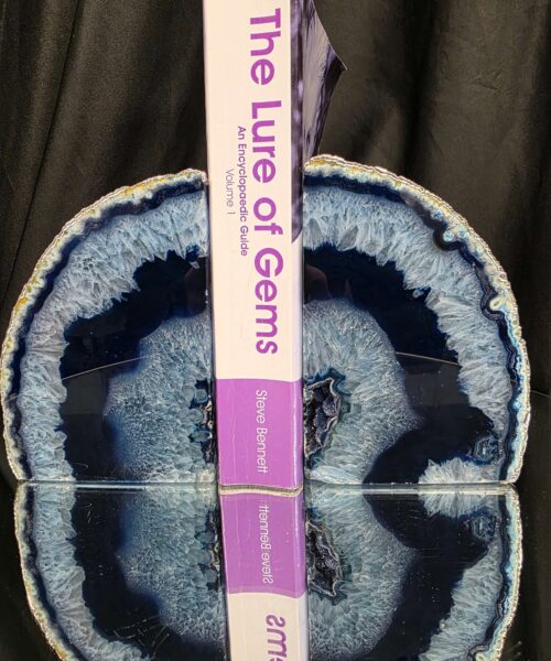 Blue Agate Silver Edge Microcrystalline Quartz Premium Bookends 2 Ornament Handpicked Size 2.554kg H14xW19x6cm - Image 5
