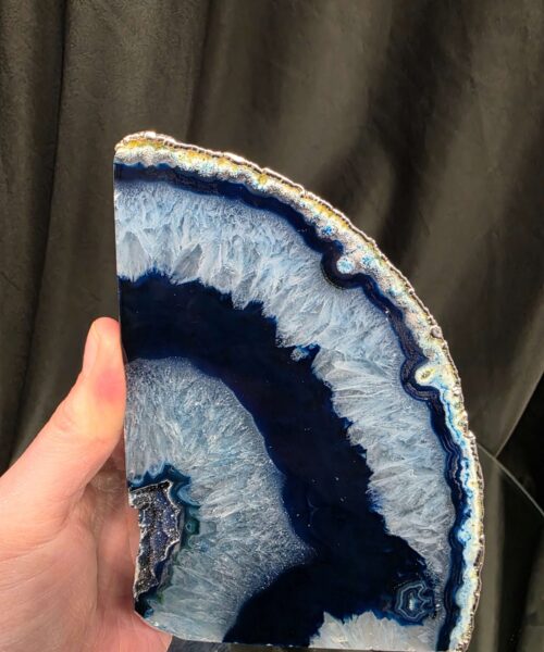 Blue Agate Silver Edge Microcrystalline Quartz Premium Bookends 2 Ornament Handpicked Size 2.554kg H14xW19x6cm - Image 8