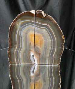 Caramel Agate 24ct Gold Edge Microcrystalline Quartz Premium Bookends 1 Ornament Handpicked Size 2.128kg H15.5xW16xD6cm