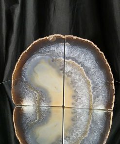 Caramel Agate 24ct Gold Edge Microcrystalline Quartz Premium Bookends 3 Ornament Handpicked Size 1.658kg H13xW18xD7cm