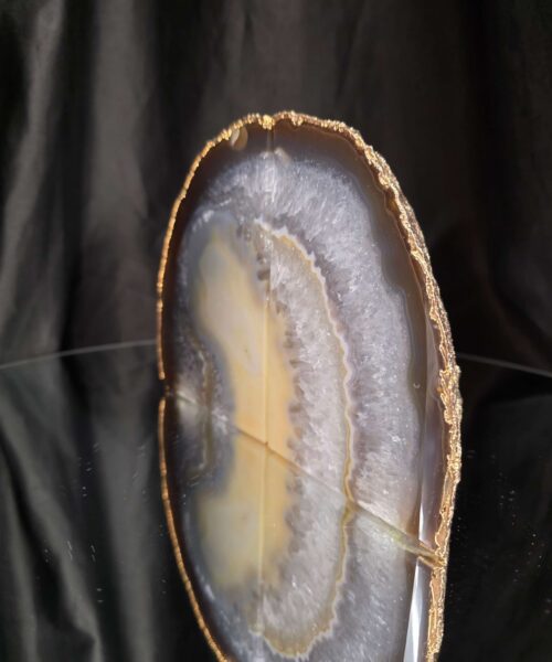 Caramel Agate 24ct Gold Edge Microcrystalline Quartz Premium Bookends 3 Ornament Handpicked Size 1.658kg H13xW18xD7cm - Image 4