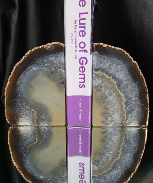 Caramel Agate 24ct Gold Edge Microcrystalline Quartz Premium Bookends 3 Ornament Handpicked Size 1.658kg H13xW18xD7cm - Image 5