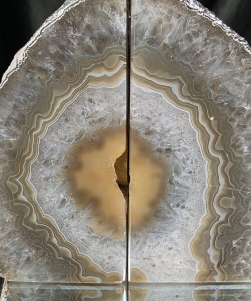 Caramel Agate Silver Edge Microcrystalline Quartz Premium Bookends 1 Ornament Handpicked Size 2.033kg H15xW17xD5cm - Image 16