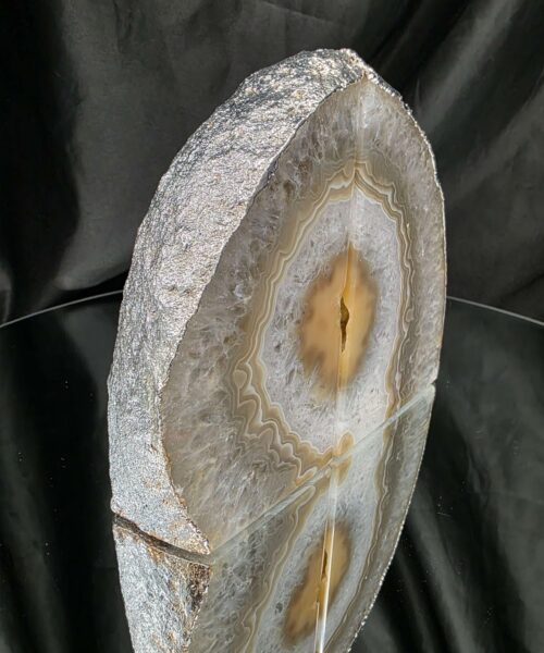 Caramel Agate Silver Edge Microcrystalline Quartz Premium Bookends 1 Ornament Handpicked Size 2.033kg H15xW17xD5cm - Image 3