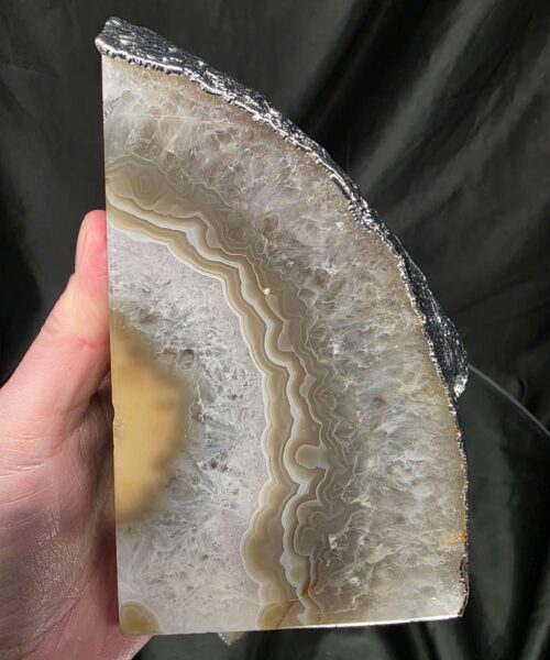 Caramel Agate Silver Edge Microcrystalline Quartz Premium Bookends 1 Ornament Handpicked Size 2.033kg H15xW17xD5cm - Image 10
