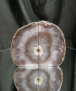 Caramel Agate Silver Edge Microcrystalline Quartz Premium Bookends 2 Ornament Handpicked Size 1.636kg H12xW14xD8cm