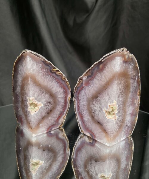 Caramel Agate Silver Edge Microcrystalline Quartz Premium Bookends 2 Ornament Handpicked Size 1.636kg H12xW14xD8cm - Image 14