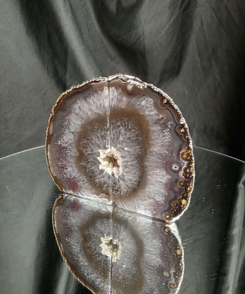 Caramel Agate Silver Edge Microcrystalline Quartz Premium Bookends 2 Ornament Handpicked Size 1.636kg H12xW14xD8cm - Image 4