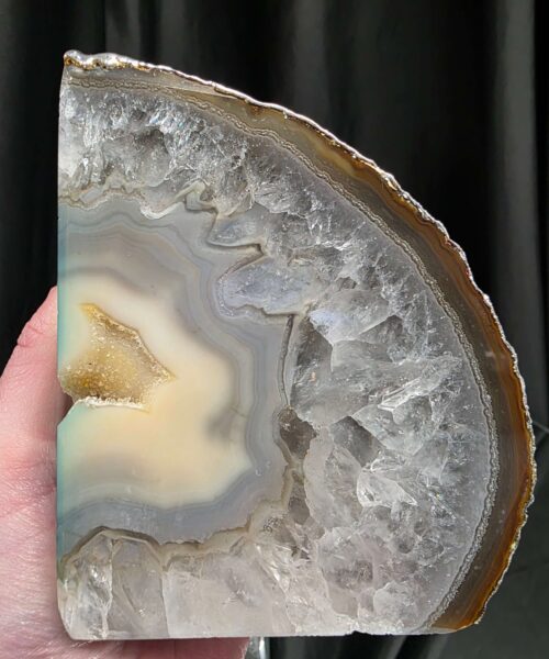 Caramel Agate Silver Edge Microcrystalline Quartz Premium Bookends 3 Ornament Handpicked Size 1.721kg H11xW18xD6cm - Image 11