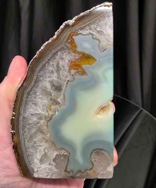Caramel Agate Silver Edge Microcrystalline Quartz Premium Bookends 3 Ornament Handpicked Size 1.721kg H11xW18xD6cm - Image 12