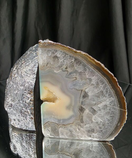 Caramel Agate Silver Edge Microcrystalline Quartz Premium Bookends 3 Ornament Handpicked Size 1.721kg H11xW18xD6cm - Image 14