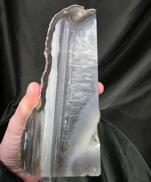 Grey Agate Silver Edge Microcrystalline Quartz Premium Bookends 1 Ornament Handpicked Size 1.771kg H14xW14xD7cm - Image 11
