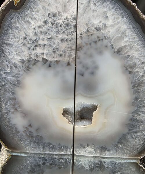 Grey Agate Silver Edge Microcrystalline Quartz Premium Bookends 1 Ornament Handpicked Size 1.771kg H14xW14xD7cm - Image 16