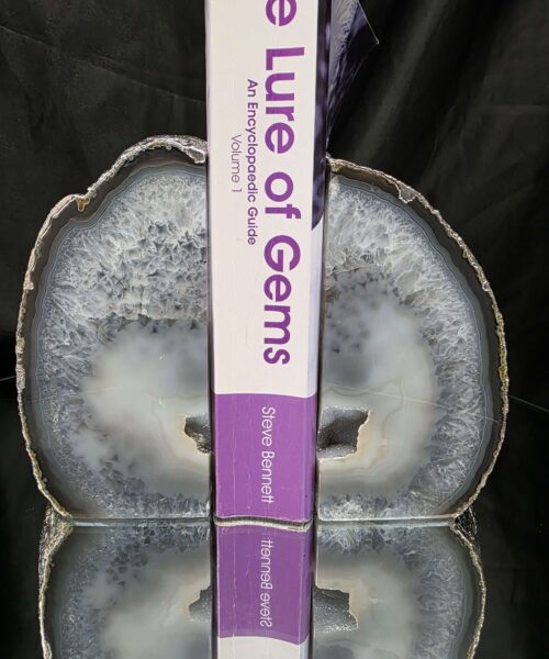 Grey Agate Silver Edge Microcrystalline Quartz Premium Bookends 1 Ornament Handpicked Size 1.771kg H14xW14xD7cm - Image 5