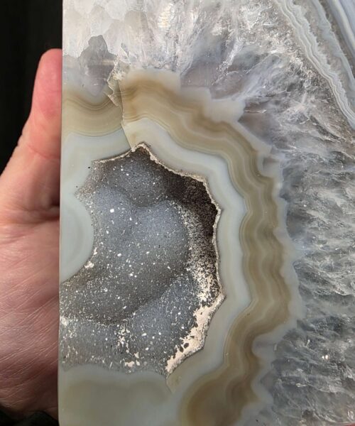 Grey Agate Silver Edge Microcrystalline Quartz Premium Bookends 2 Ornament Handpicked Size 1.944kg H13xW16xD6cm - Image 12
