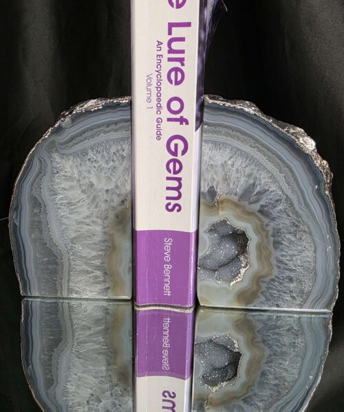 Grey Agate Silver Edge Microcrystalline Quartz Premium Bookends 2 Ornament Handpicked Size 1.944kg H13xW16xD6cm - Image 5