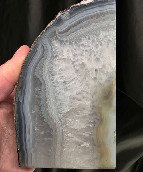 Grey Agate Silver Edge Microcrystalline Quartz Premium Bookends 2 Ornament Handpicked Size 1.944kg H13xW16xD6cm - Image 8