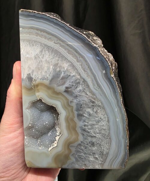 Grey Agate Silver Edge Microcrystalline Quartz Premium Bookends 2 Ornament Handpicked Size 1.944kg H13xW16xD6cm - Image 10