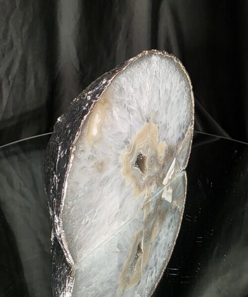 Grey Agate Silver Edge Microcrystalline Quartz Premium Bookends 3 Ornament Handpicked Size 1.784kg H12xW17xD7cm - Image 3