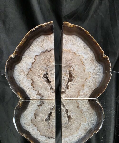 Caramel Natural Edge Microcrystalline Quartz Premium Bookends 2 Ornament Handpicked Size 1.996kg H13xW16xD8cm - Image 14