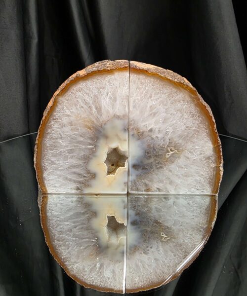 Caramel Natural Edge Microcrystalline Quartz Premium Bookends 3 Ornament Handpicked Size 1.804kg H11xW16.5xD6cm
