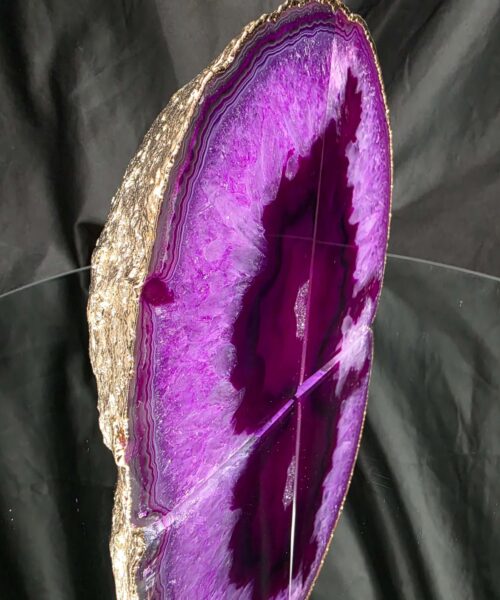Pink Agate 24ct Gold Edge Microcrystalline Quartz Premium Bookends 1 Ornament Handpicked Size 2.245kg H15xW18xD6cm - Image 3